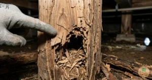 シロアリによって被害にあった柱