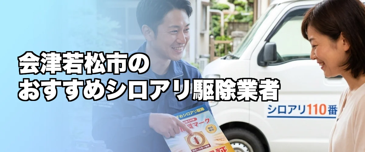 会津若松市のおすすめシロアリ駆除業者を紹介するイメージ