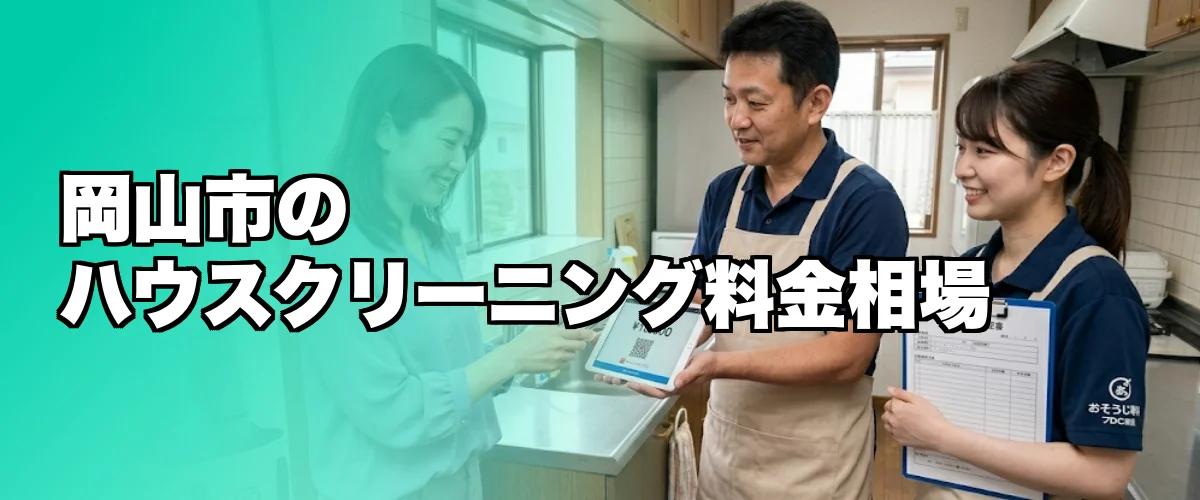岡山市のハウスクリーニング料金相場を比較するイメージ
